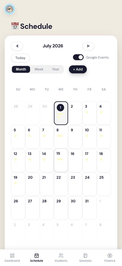 Calendar — Mobile